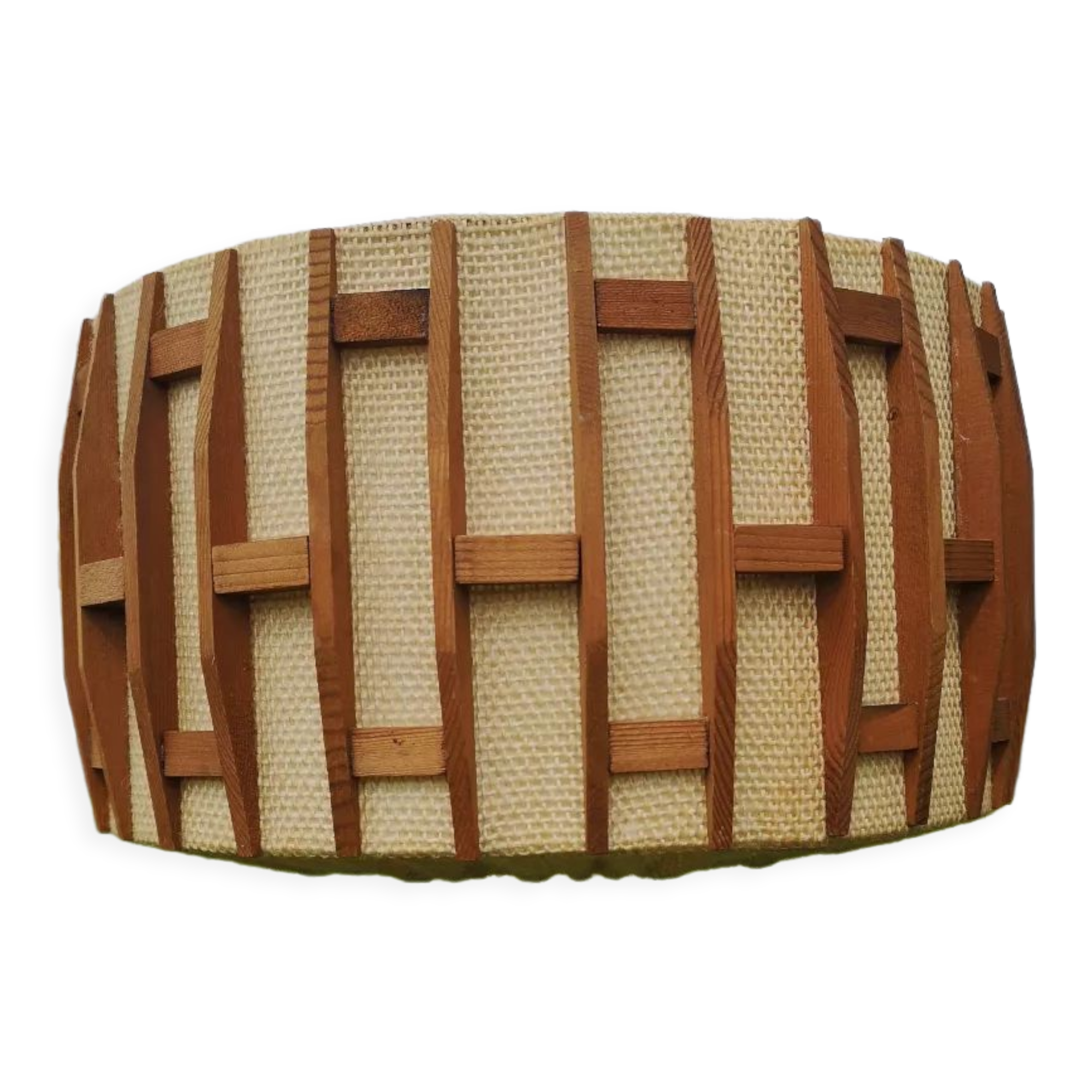 Jute and vintage wood pendant lamp