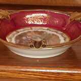 Cendrier ancien en porcelaine d'art de limoges et monture en bronze