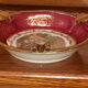 Antique ashtray in Limoges art porcelain and bronze frame