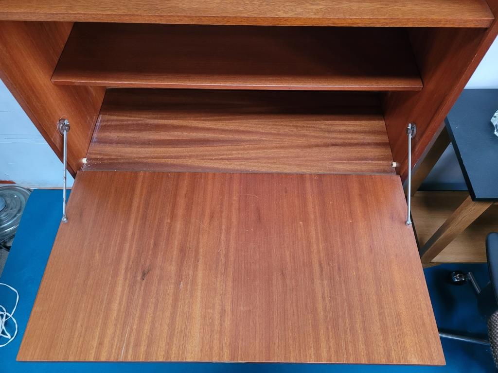 Teak-plated writing desk, 70s