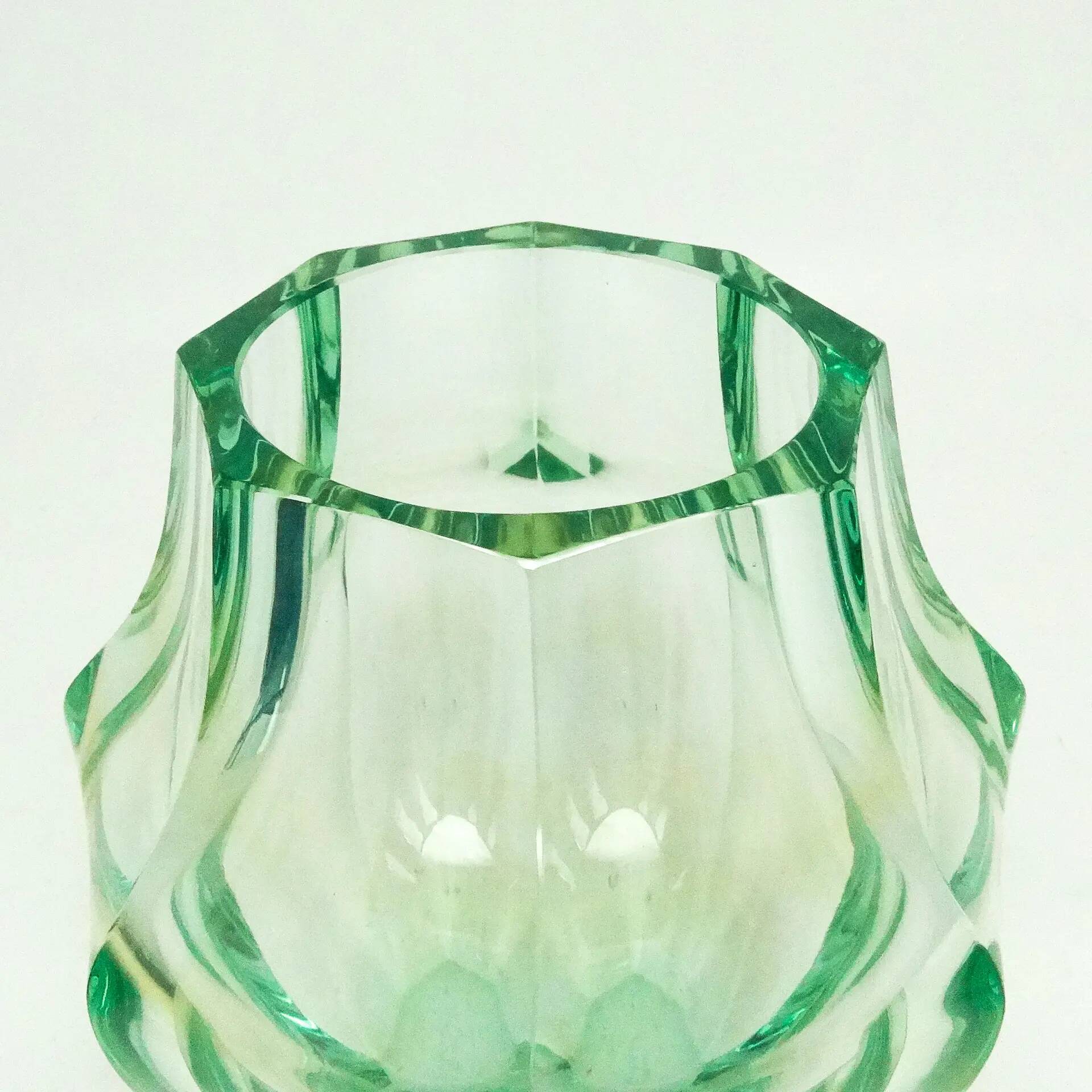 Art Deco vase, crystal, Moser, Czechoslovakia, 1930s