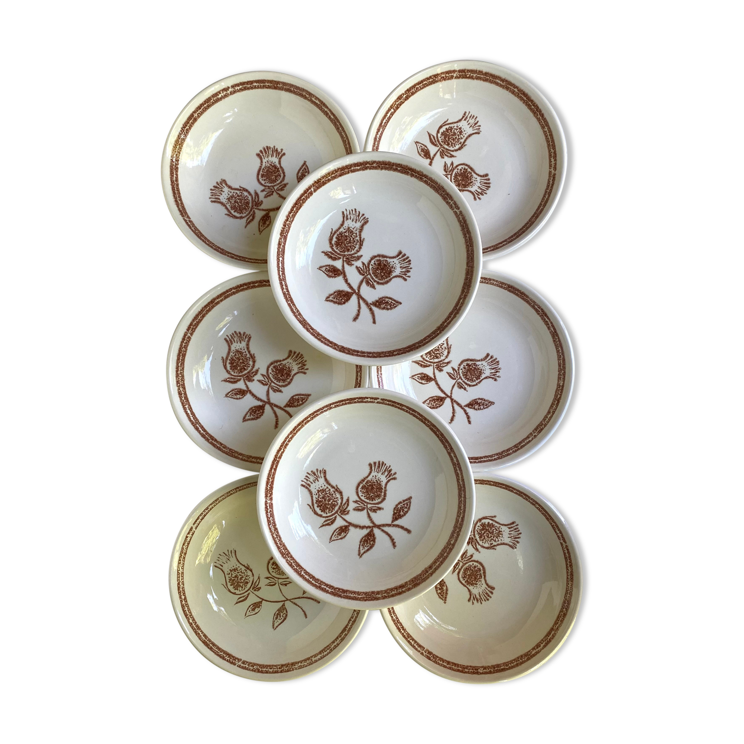 Vintage stoneware soup plates