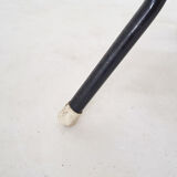 Rohe Noordwolde round glass and rattan side table, The Netherlands 1950's