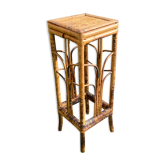 Plant holder or harness in rattan and vintage bamboo