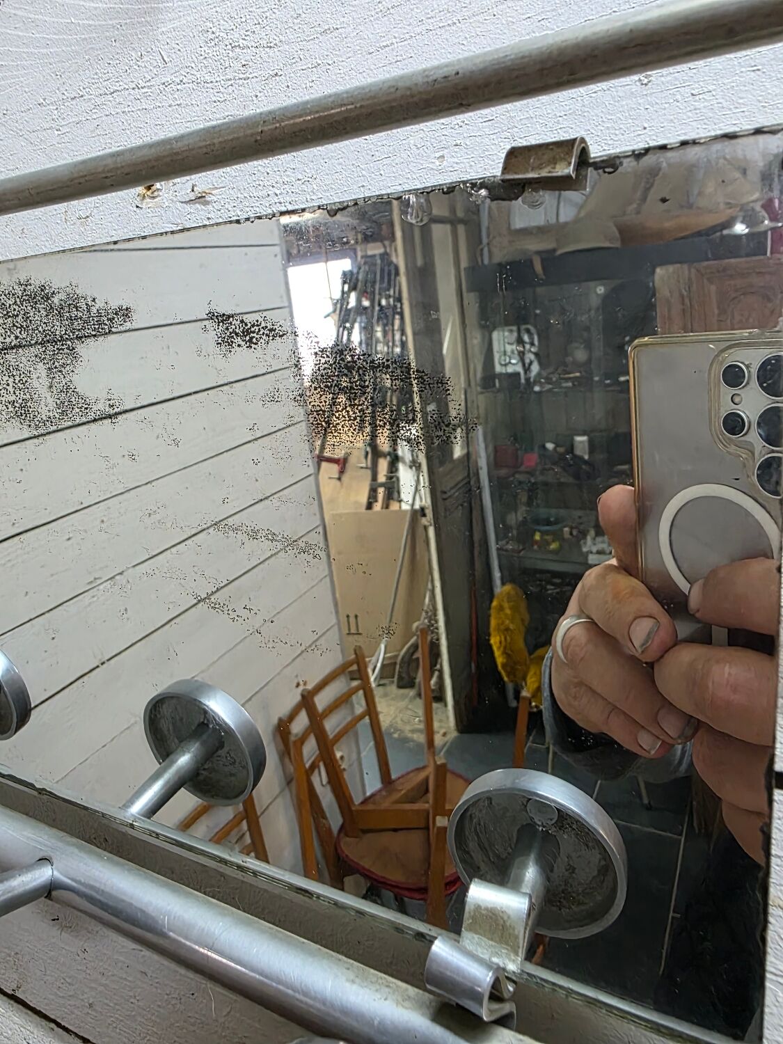 1960s aluminum coat rack