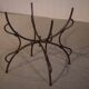 Table piètement en fer forgé pliant et plateau en verre intérieur/extérieur
