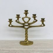Mid-century large brutalist solid bronze candleholder, 1970s