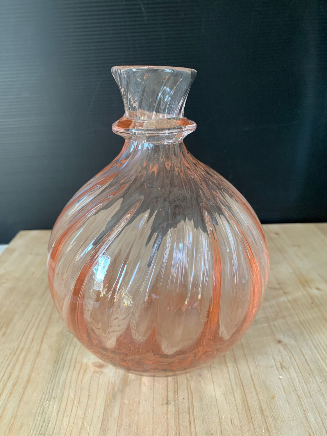 Pink glass decanter