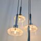 4-light pendant light – Art Deco Czech glass shades – vintage frame