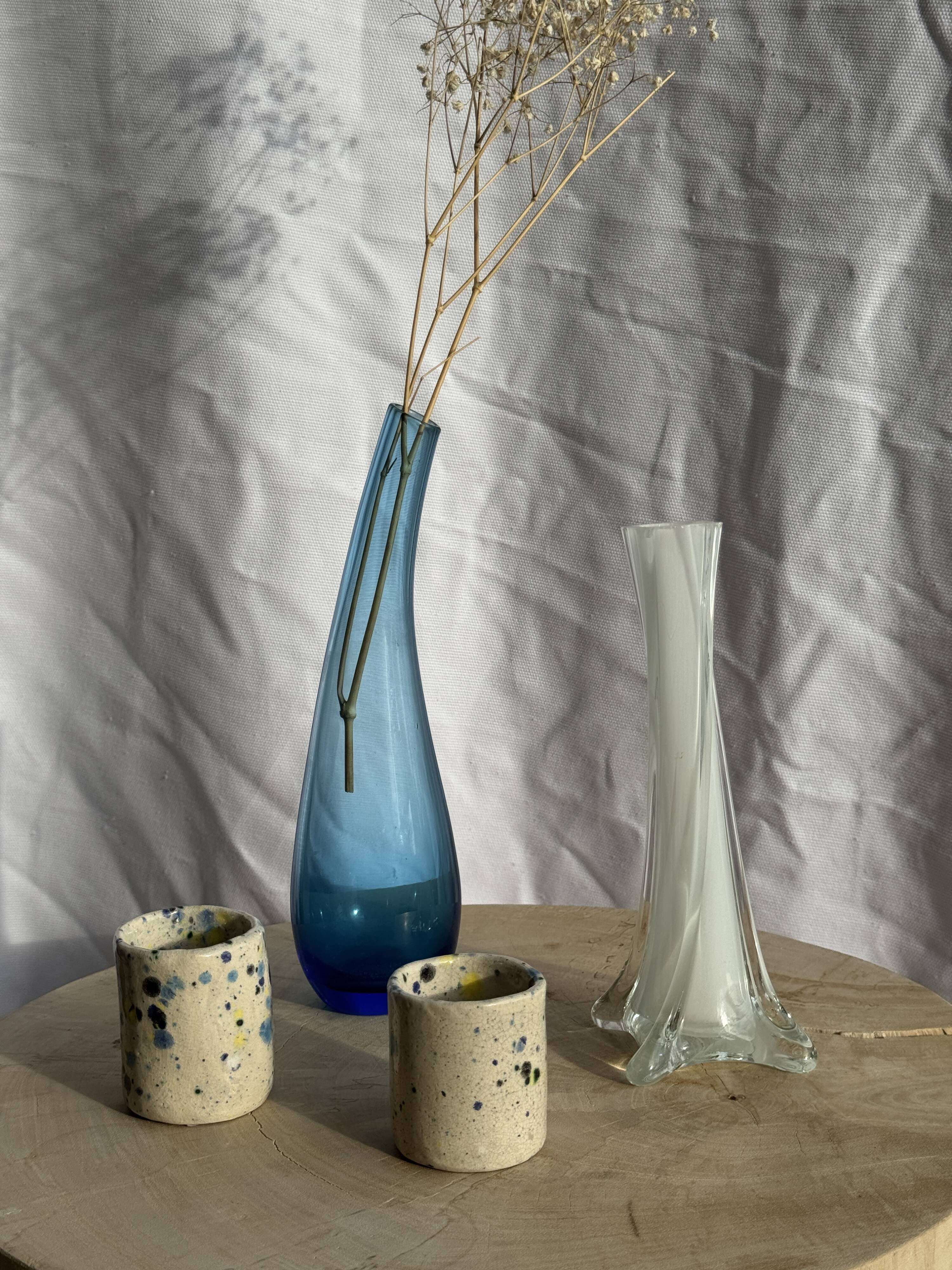 Blue soliflore vase H25 D7