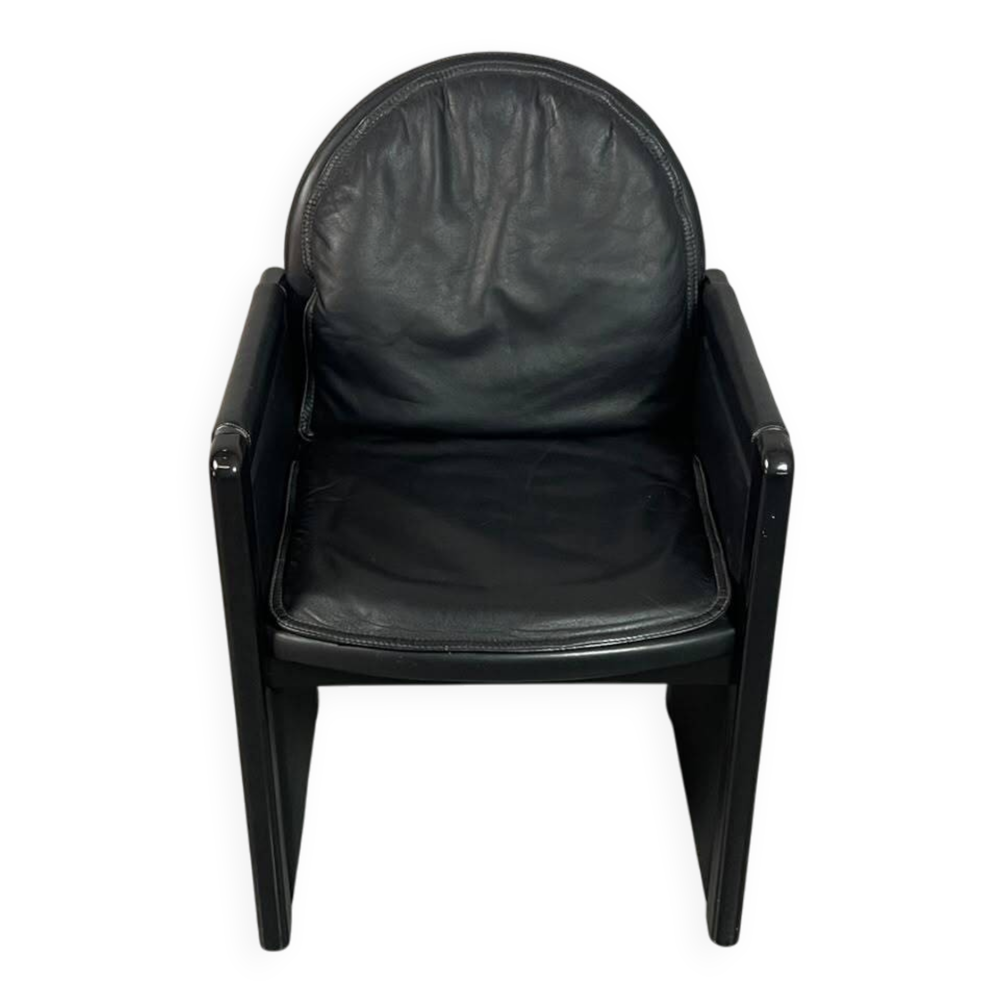 Mid-Century Bulo Belgium Armchair in Black Leather – Postmodern / Memphis
