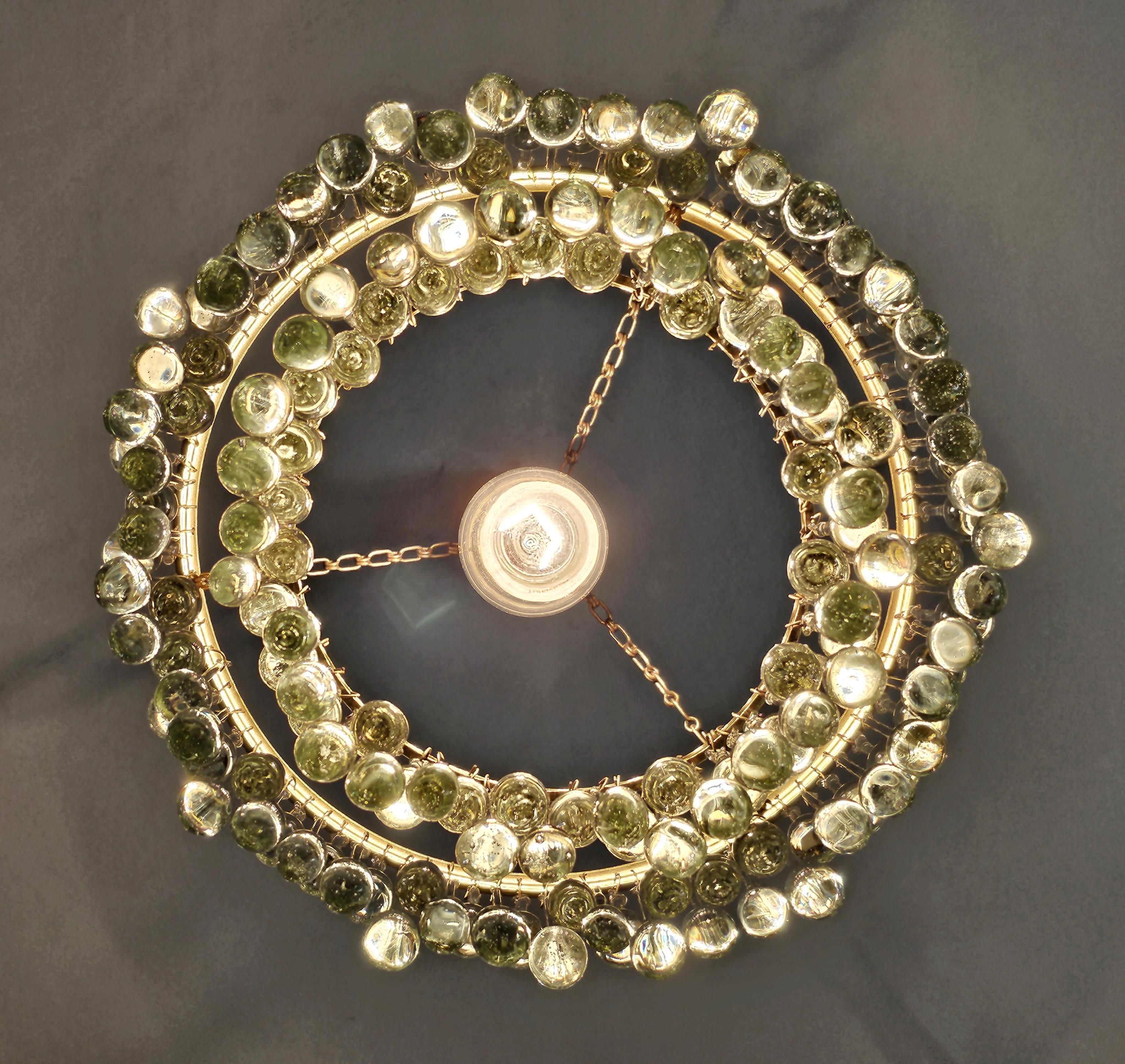 Small Hollywood Regency chandelier with miniature drops, Austria 1940.