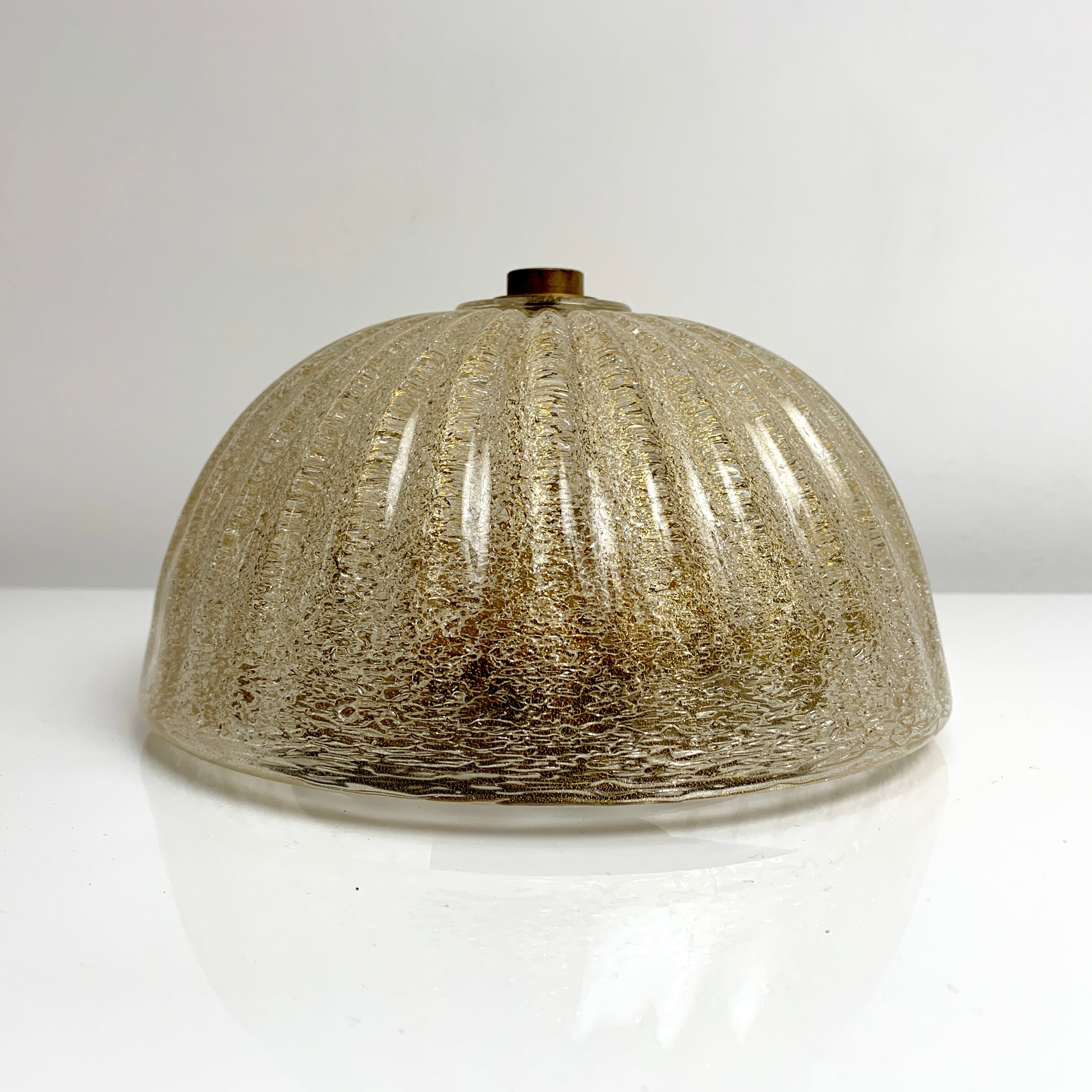 Old ceiling lamp murano glass with inclusion gold gilded barovier toso