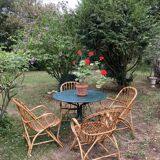 Lot de 4 fauteuils adultes en rotin