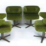 Set of four green Gianni Moscatelli Swivel Poney Chairs for Formanova, 70s