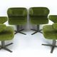 Set of four green Gianni Moscatelli Swivel Poney Chairs for Formanova, 70s