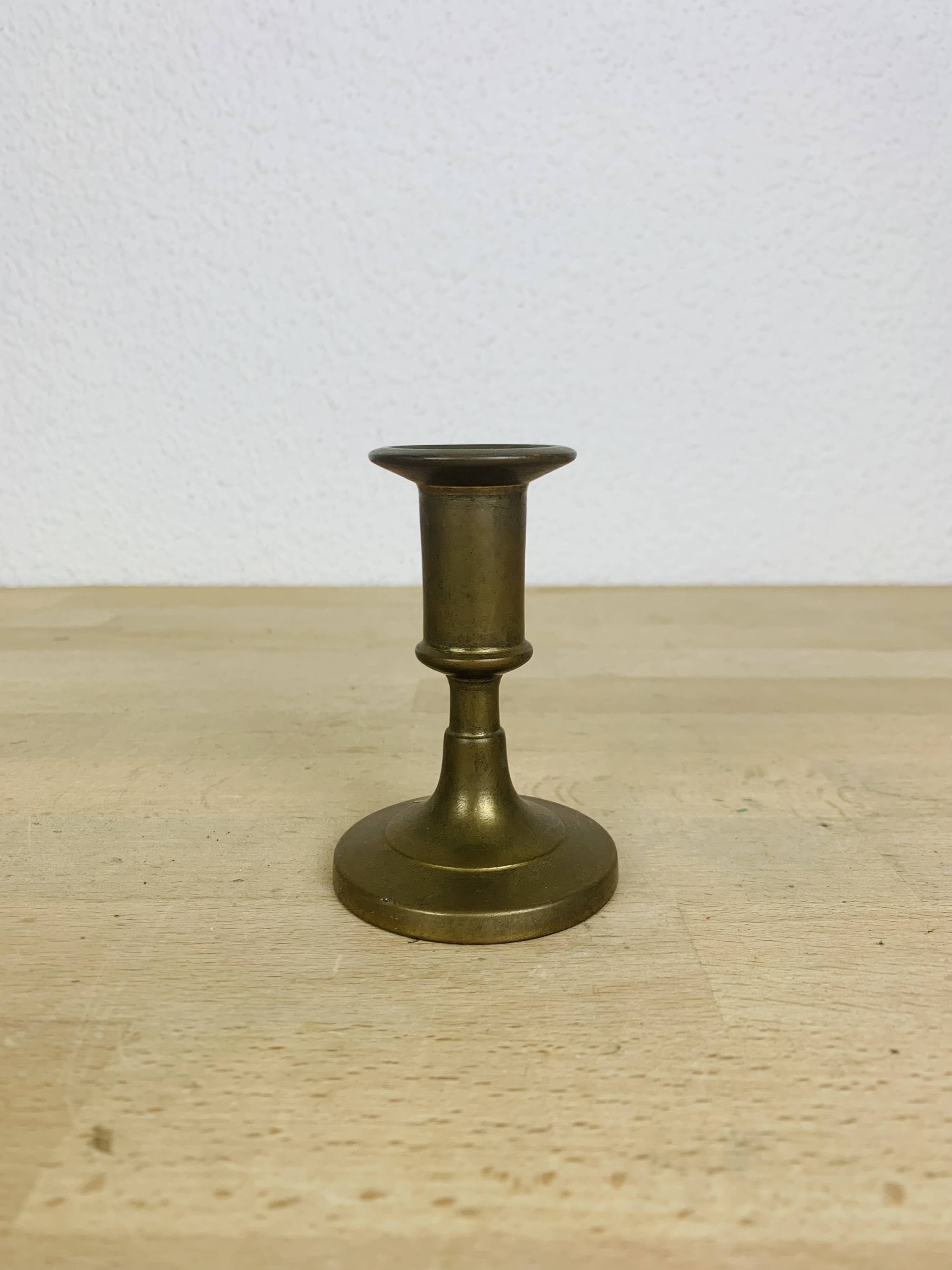 Vintage gold brass candle holder