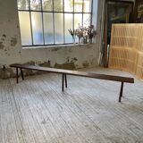 Solid oak farm bench 3m
