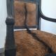 Fauteuil de caractère en bois noir et peau de bête #CHMR
