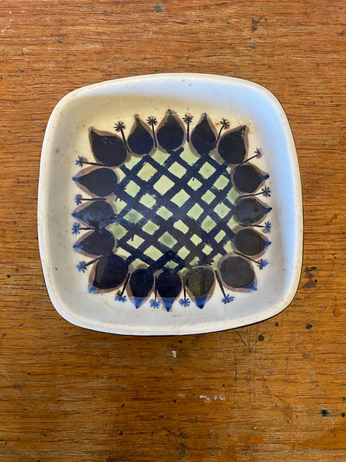 Antique Royal Copenhagen Ceramic Painted White Blue Vintage Empty Pocket