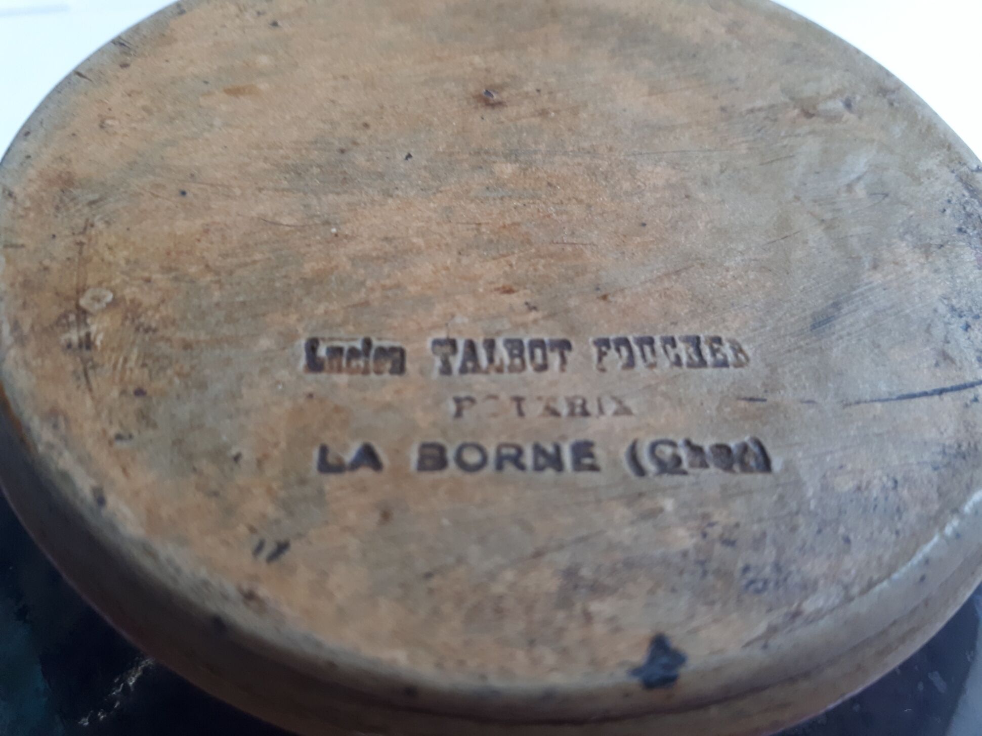 Glazed stoneware bowl stamped Lucien Talbot-Foucher, La Borne (Cher)