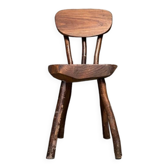 Brutalist chair in solid wood