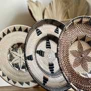Round ethnic Balinese rattan tray