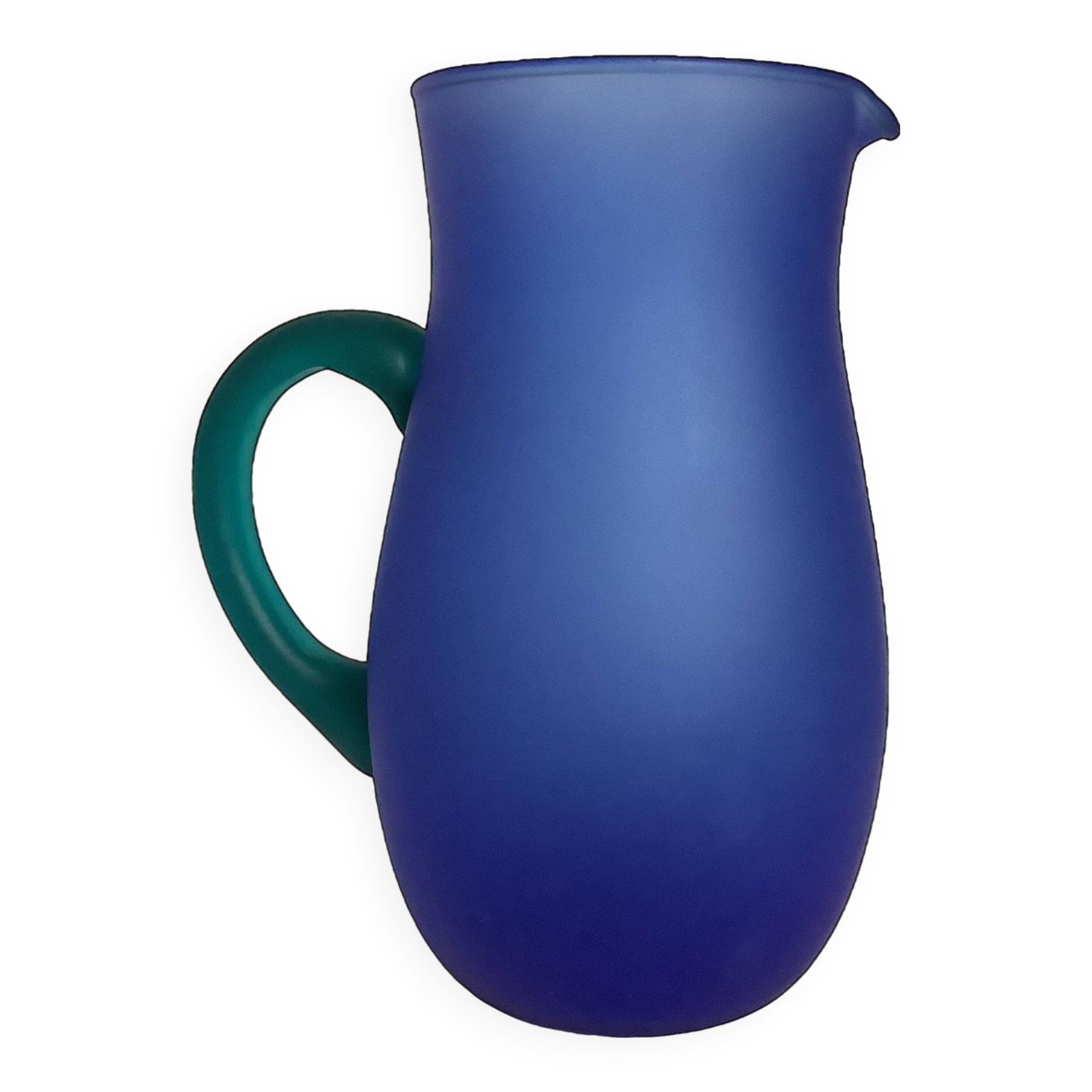 Blue glass paste pitcher