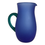 Blue glass paste pitcher