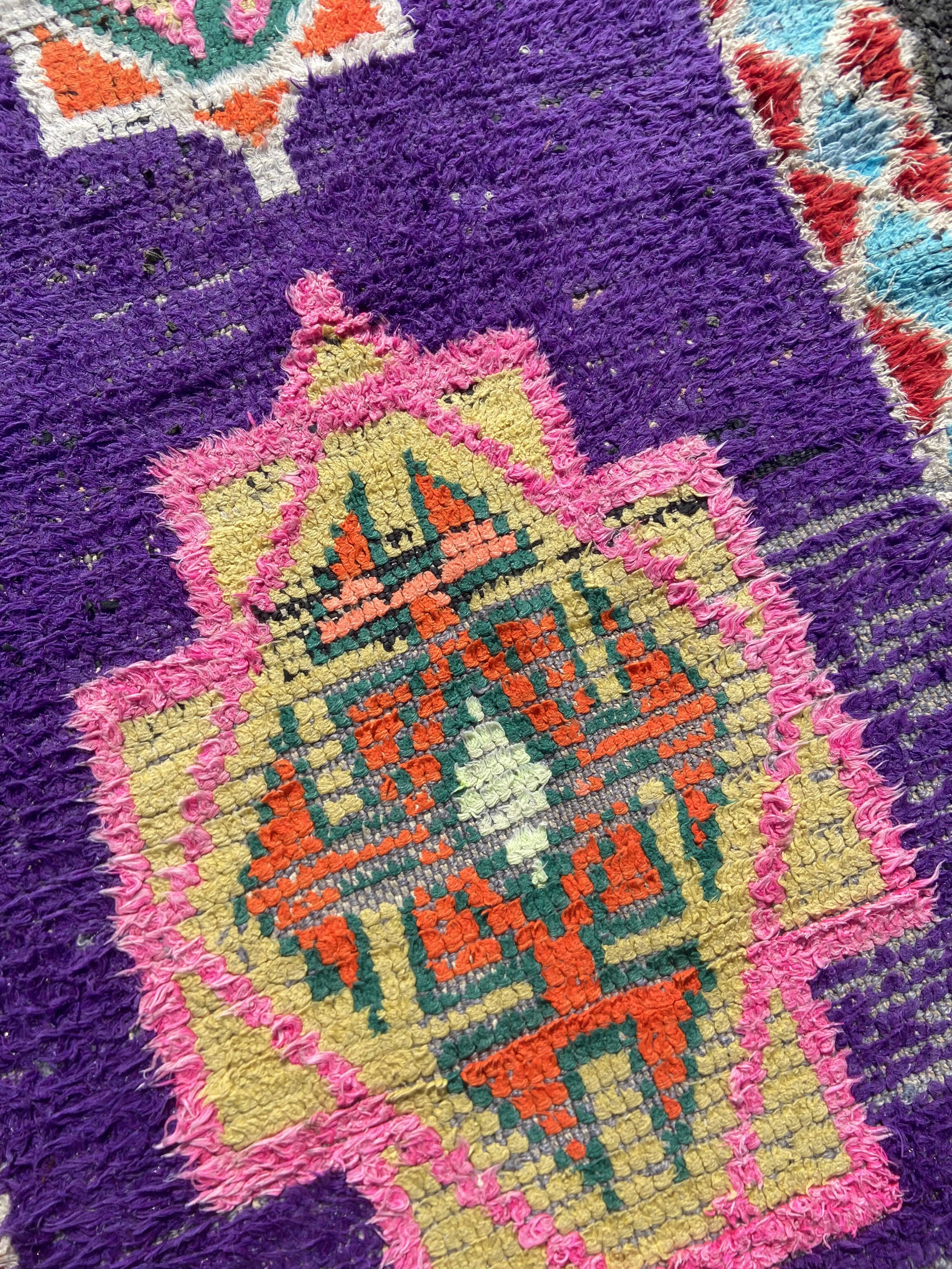 Boucherouite carpet 80 x 250 cm