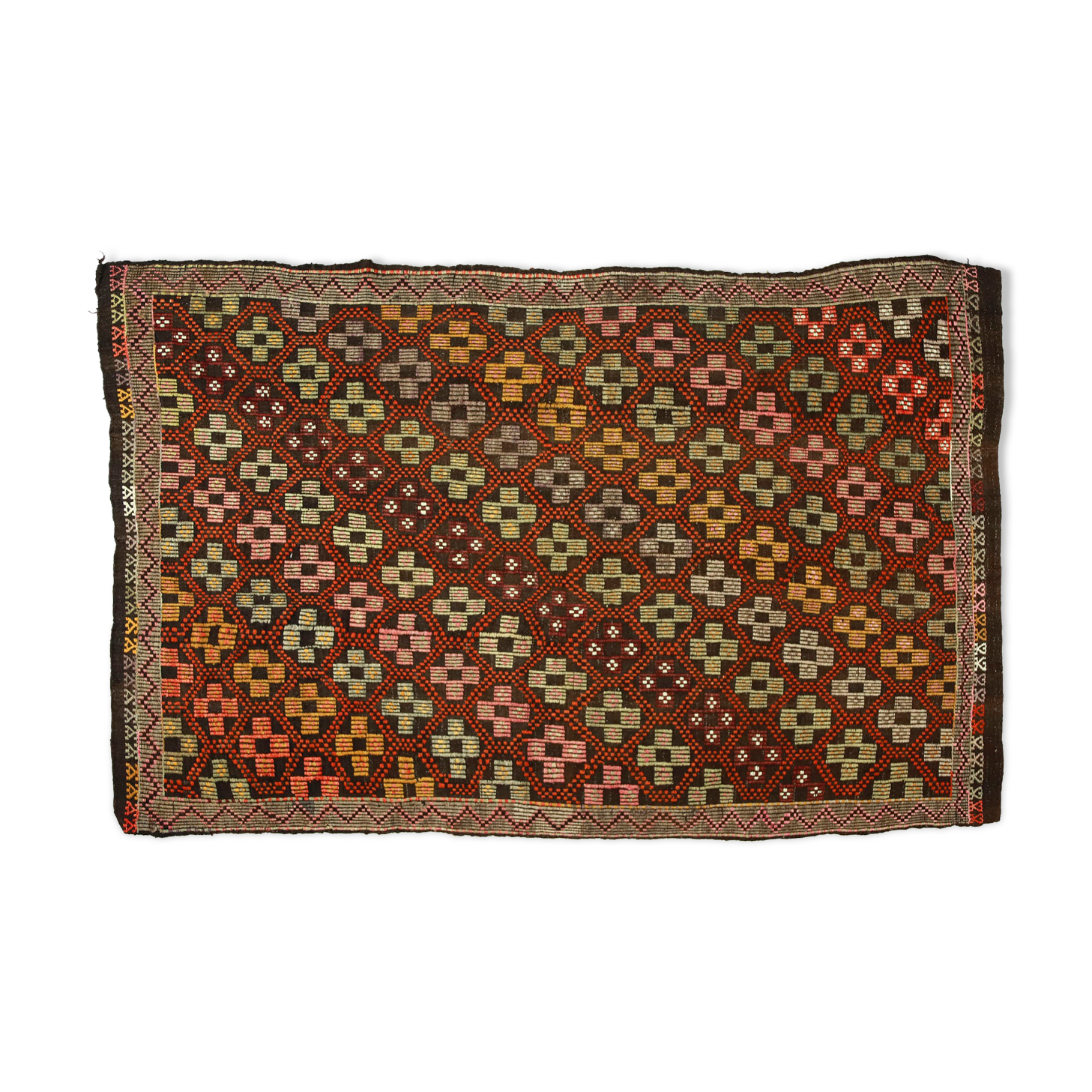 Anatolian handmade kilim rug 230 cm x 150 cm