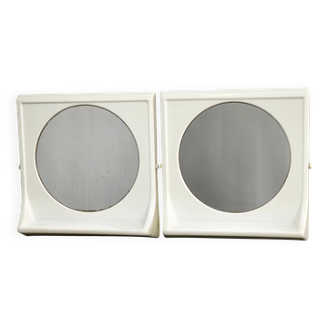 Pair of Italian Space Age Terry Plastic Mirrors, 1970s