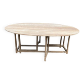 Large gateleg table in raw wood