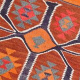 Red Orange Tribal Vintage Runner Rug, 101x297Cm