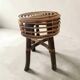 Brutalist rattan stool