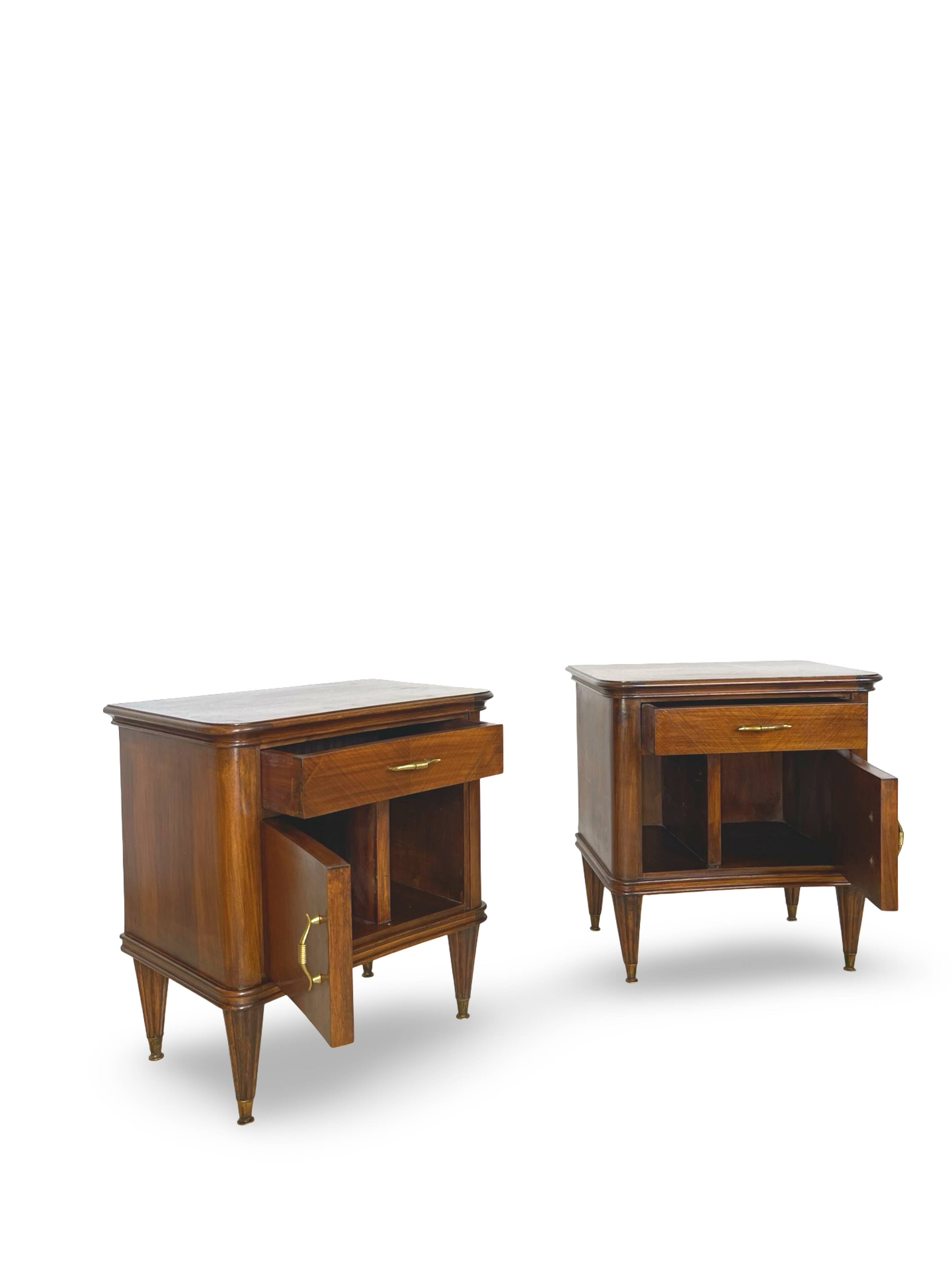 Pair of Italian bedside tables from the mid-20th century.