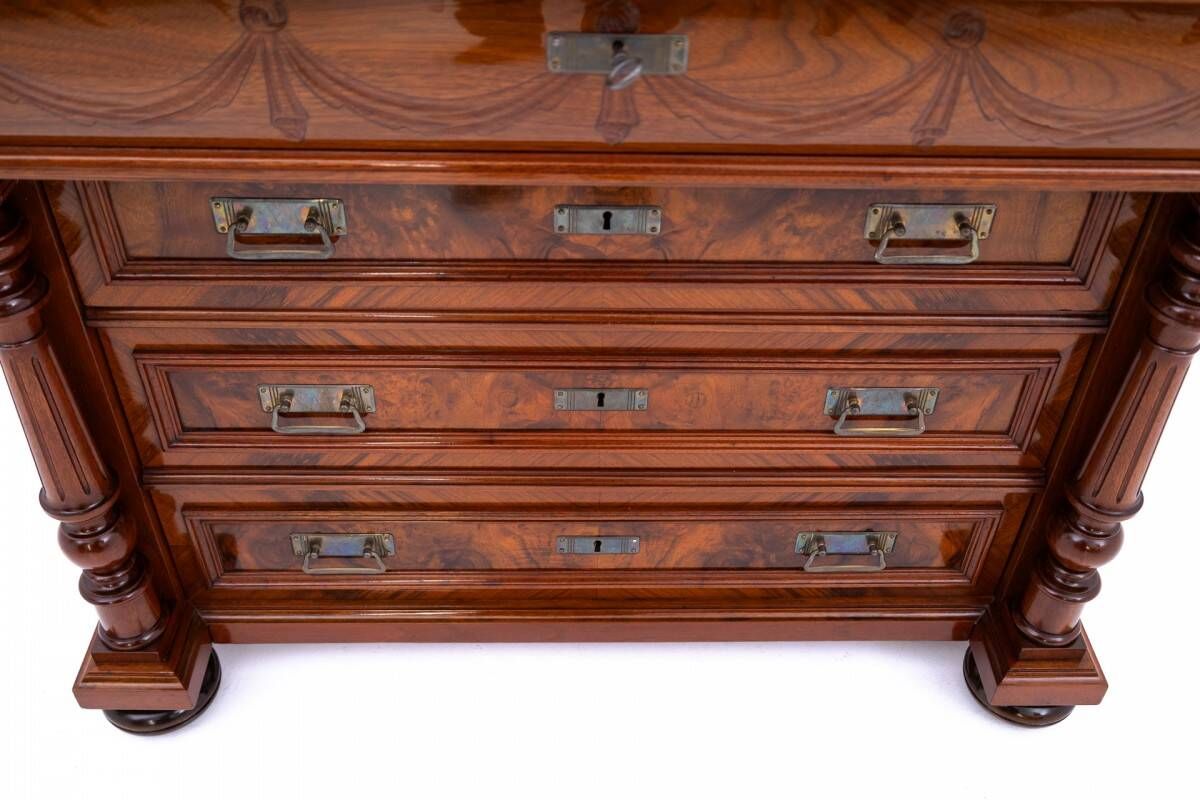 Antique walnut chest of drawers, Northern Europe, circa 1900.