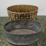Jardinière de table en laiton repoussé fin 19 ème siècle