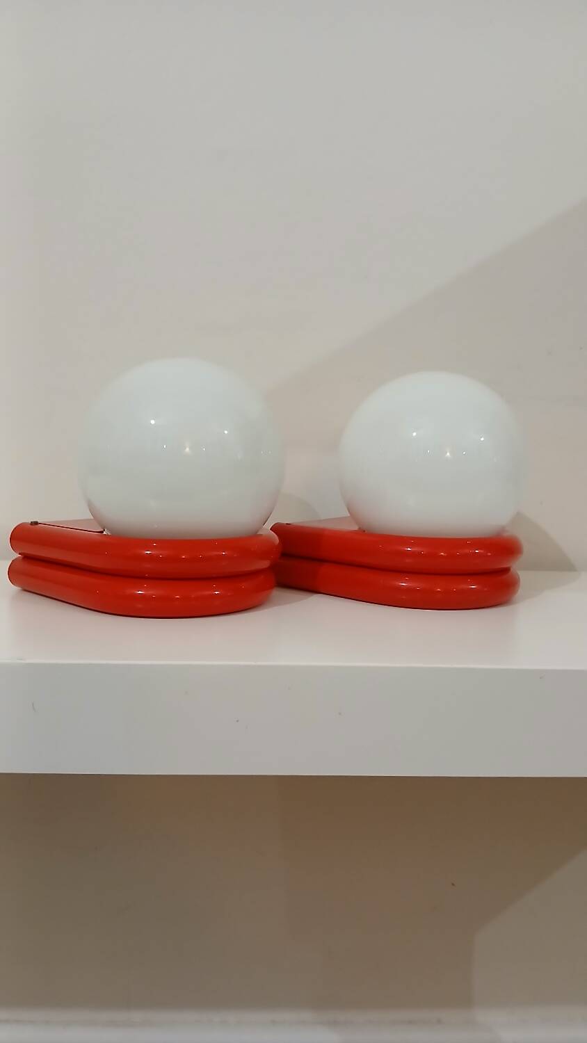 Pair of space age wall lights