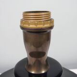 Black ceramic mirror lamp base, 1960-1970 Italy