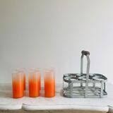 6 orangeades glasses in their basket