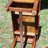 Rustic old wooden coffee table with crossbar and drawer