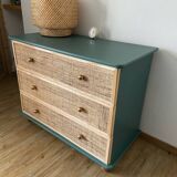 Commode bois et cannage