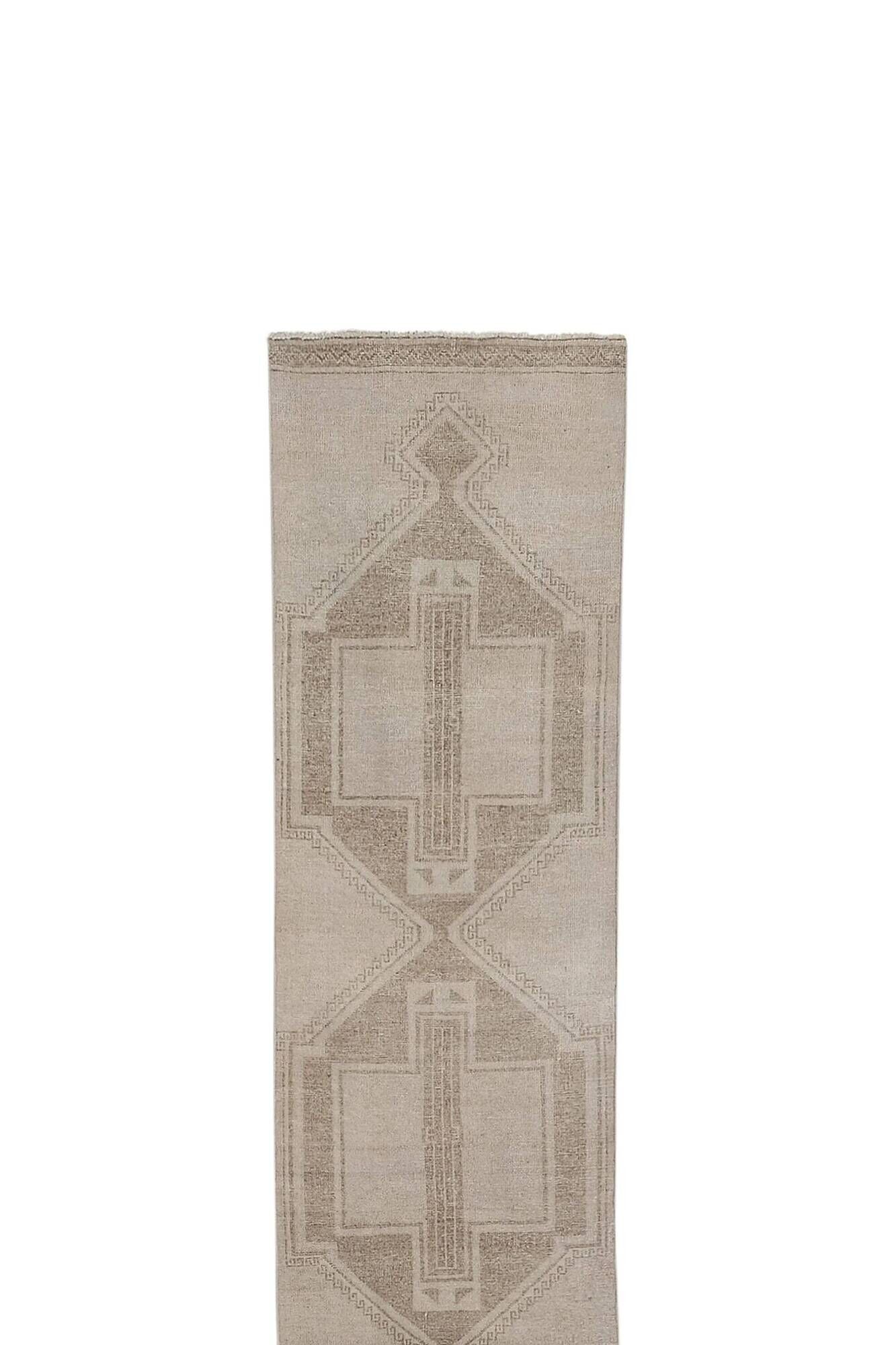 Vintage Turkish hallway rug 98x856 cm
