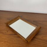 Small wooden tray and mirror, 1930-60, rounded handle