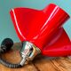 Ceiling pendant lamp / vintage and retro ceiling lamp / 1970s / red colour