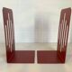 Pair of garnet metal bookends
