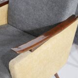 1950s-1960s French armchair set, vintage lounge chairs