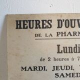 Plaque horaires pharmacie