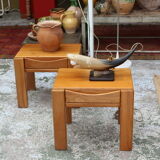 Pair of brutalist bedside tables